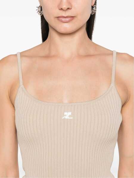 Bluze COURRGES Reedition Knit Tank Top BEIGE Femei (BM 18504418) 5