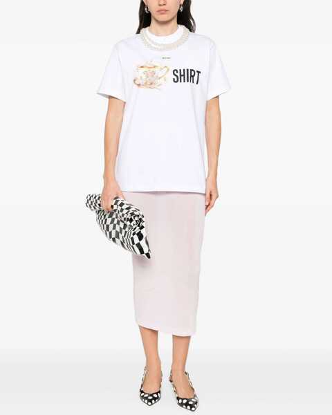 Tricouri Moschino T-Shirt With Print WHITE Femei (BM 18504424) 2