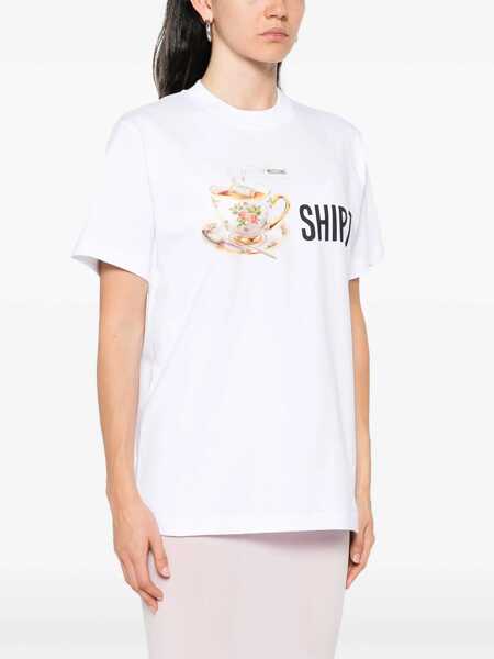 Tricouri Moschino T-Shirt With Print WHITE Femei (BM 18504424) 3