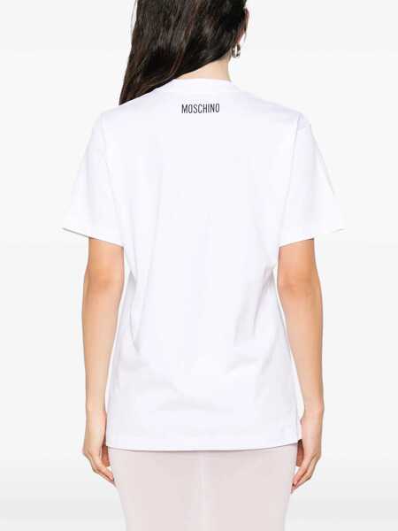Tricouri Moschino T-Shirt With Print WHITE Femei (BM 18504424) 4