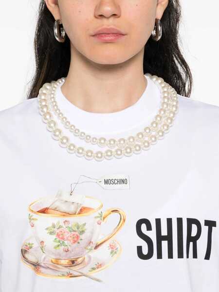Tricouri Moschino T-Shirt With Print WHITE Femei (BM 18504424) 5