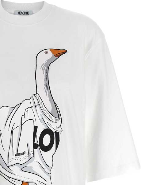 Tricouri Moschino Goose Jersey T-Shirt WHITE Femei (BM 18504427) 4