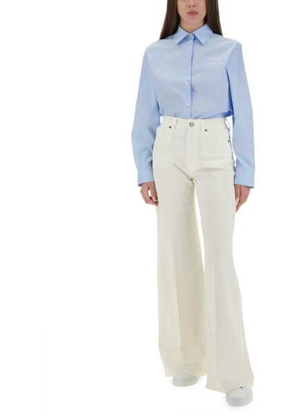 Bluze MOSCHINO JEANS Tailored Shirt With Embroidered Logo BABY BLUE Femei (BM 18504439) 2