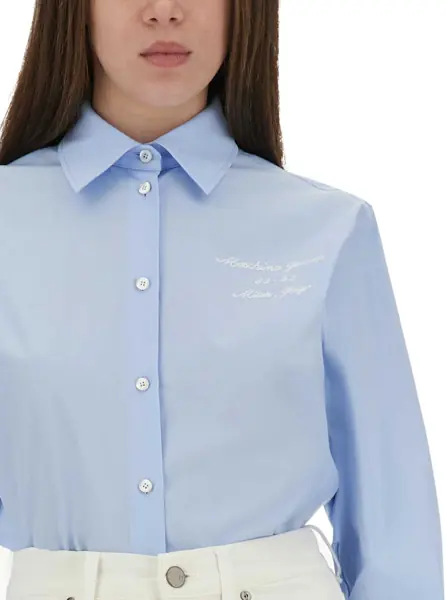 Bluze MOSCHINO JEANS Tailored Shirt With Embroidered Logo BABY BLUE Femei (BM 18504439) 4