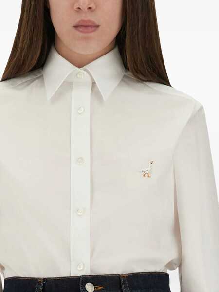 Bluze Moschino Shirt With Goose Embroidery WHITE Femei (BM 18504448) 4