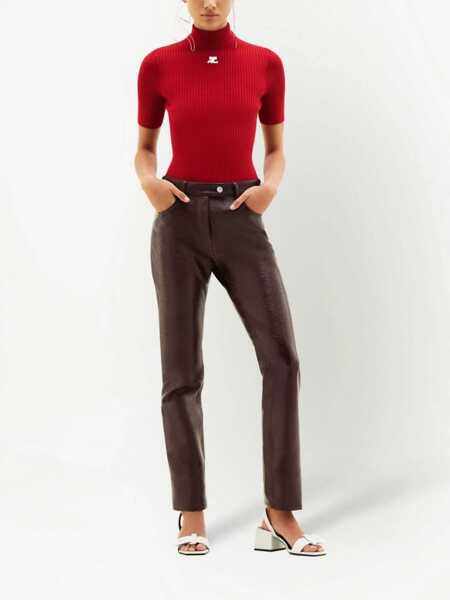 Tricouri COURRGES Reedition Knitted T-Shirt RED Femei (BM 18504451) 2