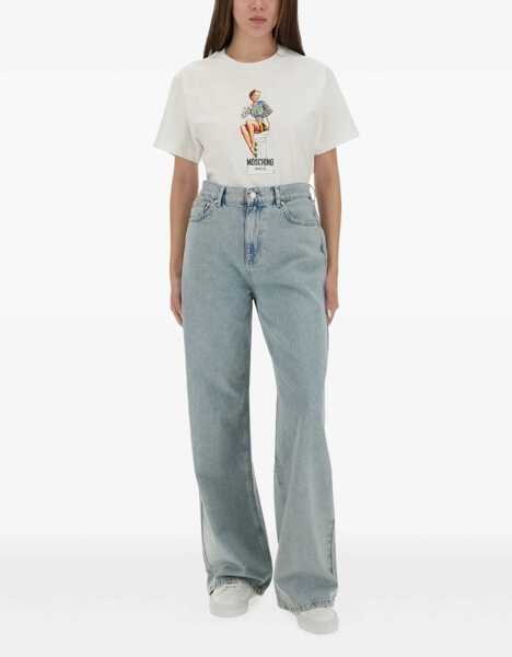 Tricouri MOSCHINO JEANS T-Shirt With Print WHITE Femei (BM 18504454) 2