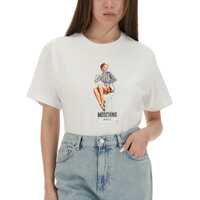 Imbracaminte Dama pagina 14 - Tricouri MOSCHINO JEANS T-Shirt With Print WHITE Femei (BM 18504454) - B-mall.ro