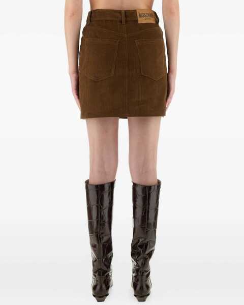 Fuste casual MOSCHINO JEANS Corduroy Skirt BROWN Femei (BM 18504457) 4