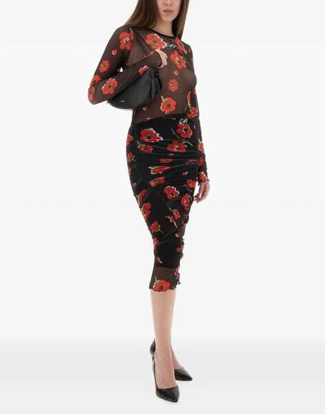 Bluze MOSCHINO JEANS Floral Mesh Top BLACK Femei (BM 18504460) 2