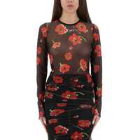 Bluze Floral Mesh Top Femei