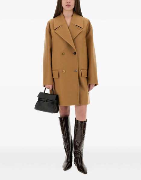 Paltoane Moschino Double-Breasted Coat BEIGE Femei (BM 18504463) 2