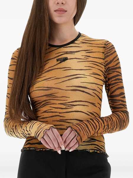 Bluze MOSCHINO JEANS Mesh Top With Animal Print ANIMALIER Femei (BM 18504469) 4