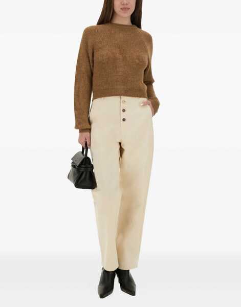 Pulovere casual Moschino Cropped Shirt BROWN Femei (BM 18504484) 2