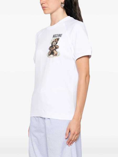 Tricouri Moschino T-Shirt With Teddy Print WHITE Femei (BM 18504487) 3
