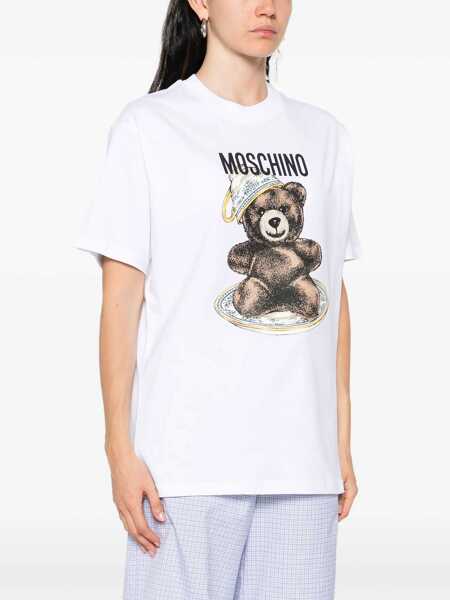 Tricouri Moschino T-Shirt With Teddy Print WHITE Femei (BM 18504490) 3