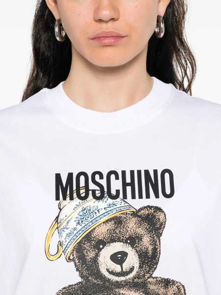 Tricouri Moschino T-Shirt With Teddy Print WHITE Femei (BM 18504490) 5