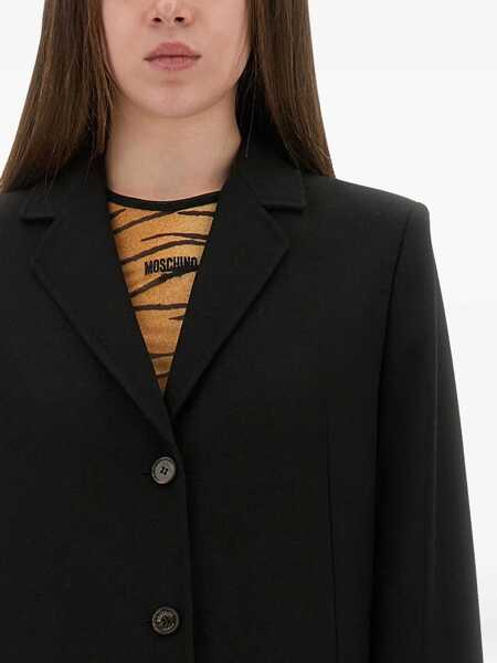 Paltoane MOSCHINO JEANS Long Tailored Coat BLACK Femei (BM 18504508) 4
