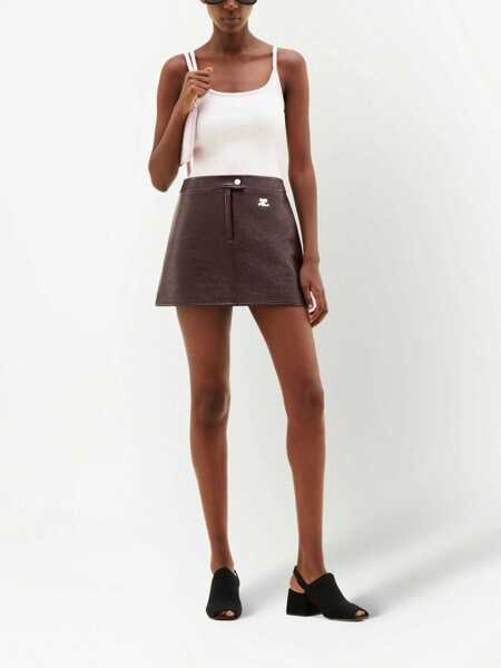 Fuste casual COURRGES Vinyl Mini Skirt Reedition BORDEAUX Femei (BM 18504517) 2