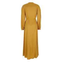 Rochii forte_forte Dama - Rochii forteforte Yellow Dress With V Neck And Tassel Details In Silk Woman YELLOW Femei (BM 18505884) - B-mall.ro
