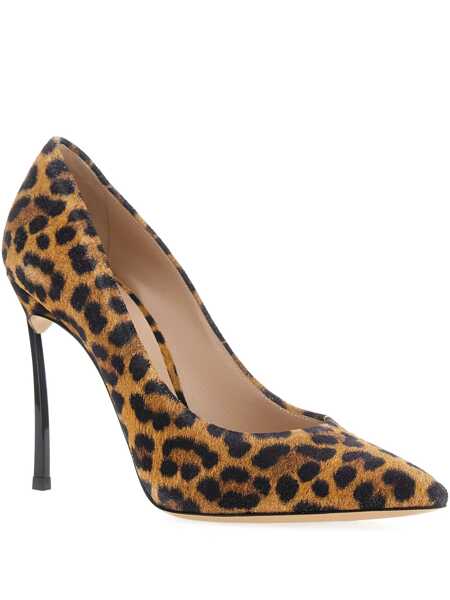 Pantofi cu toc Casadei Malesia Brown Pumps With High Stiletto Heel And Leopard Motif In Suede Woman BROWN Femei (BM 18506124) 1