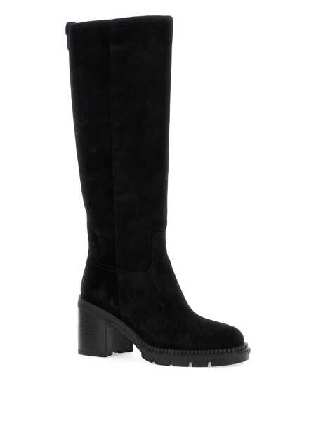 Bocanci Casadei Black Boots With Zip Closure On The Side And Logo Embroidery On The Rear In Suede Woman Black Femei (BM 18506130) 2