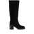Casadei Black Boots With Zip Closure On The Side And Logo Embroidery On The Rear In Suede Woman Black
