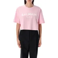 Topuri Balmain Cropped Tee Logo Femei