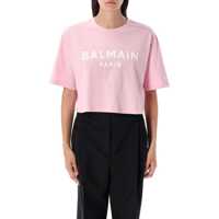 Tricouri Balmain Printed Logo Cropped T-Shirt Femei