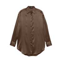 Camasi Tom Ford Stretch Silk Satin Relaxed Fit Shirt Femei