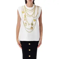 Topuri Balmain Trompe-L'Œil Collier Print Vest Top Femei