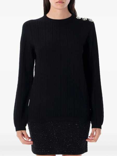 Pulovere Balmain Balmain Monogrammed Knit Top Beige Femei (BM 18506865) 1