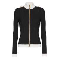 Cardigane Balmain Two-Tone Openwork And Ribbed Knit Cardigan Femei