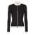 Balmain Balmain Two-Tone Openwork And Ribbed Knit Cardigan NOIR/BLANC