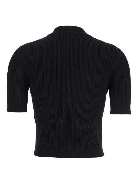 Cardigane Balmain Balmain Ribbed And Cable-Knit Cardigan Black Femei (BM 18506874) 2