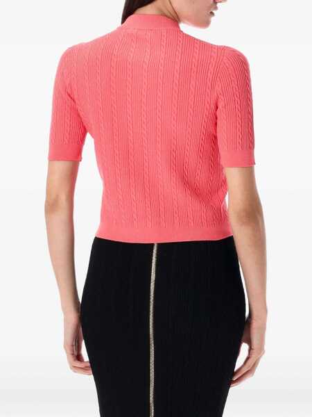 Cardigane Balmain Balmain Ribbed And Cable-Knit Cardigan ROSE FONC Femei (BM 18506877) 2