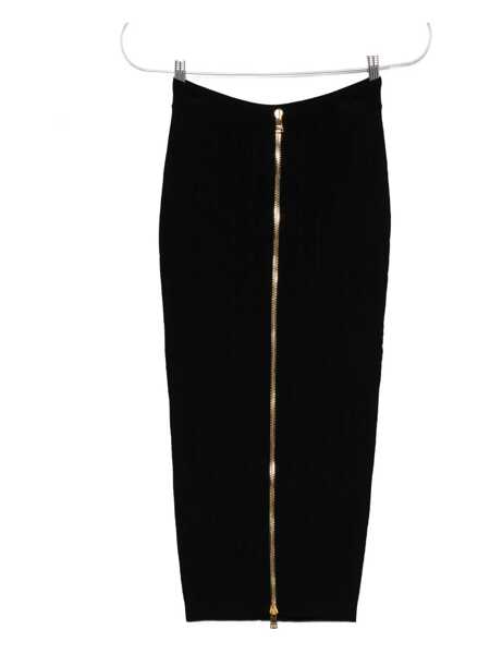 Fuste Balmain Balmain Ribbed And Cable-Knit Midi Skirt Black Femei (BM 18506892) 1
