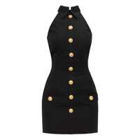 Rochii Balmain Buttoned Halter-Neck Mini Dress Femei
