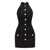 Balmain Balmain Buttoned Halter-Neck Mini Dress Black