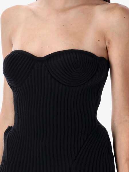 Topuri Jean Paul Gaultier Jean Paul Gaultier Knitted Bustier Top Black Femei (BM 18506928) 3