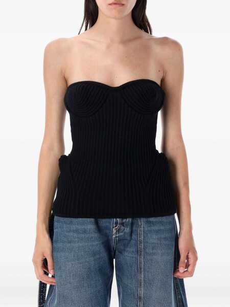 Topuri Jean Paul Gaultier Jean Paul Gaultier Knitted Bustier Top Black Femei (BM 18506928) 1