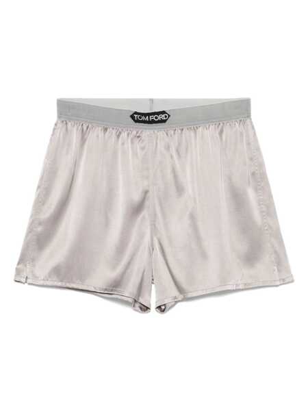 Pantaloni casual Tom Ford Tom Ford Silk Satin Boxer Shorts SILVER Femei (BM 18506931) 1