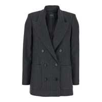 Sacouri Striped Double Breasted Blazer Femei