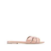 Sandale Saint Laurent Tribute Leather Flat Sandals Femei