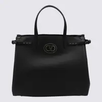 Genti de mana Valentino Garavani Black Leather Antibes Tote Femei