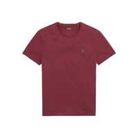 Tricouri Bordeaux Crewneck T-Shirt With Pony Embroidery On The Front In Cotton Man Barbati