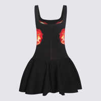 Rochii Alexander McQueen Dama - Rochii Alexander McQueen Alexander McQueen Black Multicolour Viscose Blend Dress Black Femei (BM 18508197) - B-mall.ro