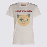 Tricouri Polo Valentino Garavani White Cotton T-Shirt Femei