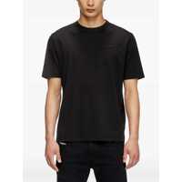 Tricouri Diesel pentru Barbati - Tricouri Diesel Black Crewneck T-Shirt With Tonal Logo Embroidery On The Front In Cotton Man Black Barbati (BM 18508740) - B-mall.ro