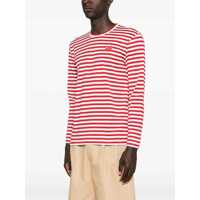 Tricouri Comme des Garçons pentru Barbati - Tricouri Comme des Garons Comme Des Garons Play Logo Patch Stripes T-Shirt RED Barbati (BM 18509076) - B-mall.ro